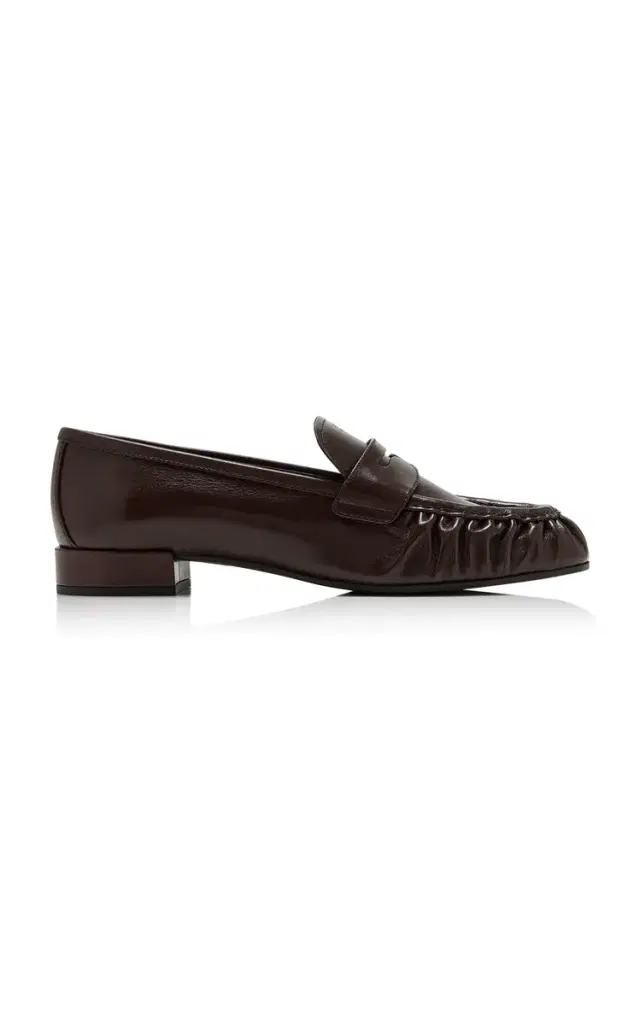 Prada Ruched Leather Loafers
