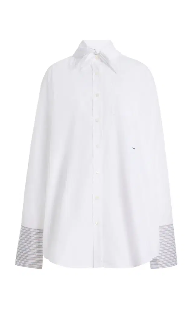 Prada Tie-Neck Cotton Shirt