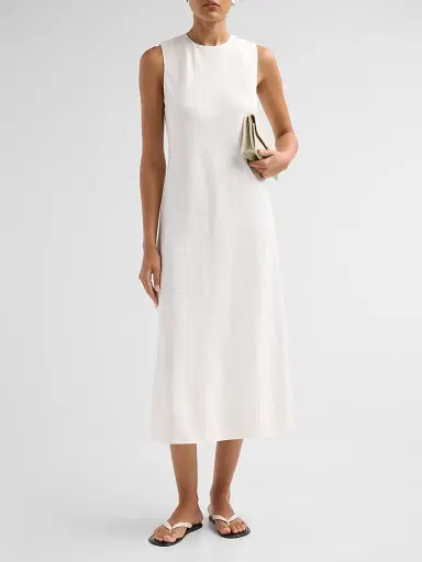 Vince Women's Bias-Cut Midi Dress - Off White - Size 8 | Thumbnail 2 Vince Women's Bias-Cut Midi Dress - Off White - Size 8 | Thumbnail 2