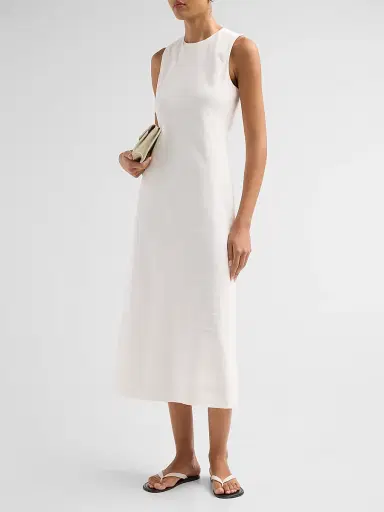 Vince Women's Bias-Cut Midi Dress - Off White - Size 8 | Thumbnail 4 Vince Women's Bias-Cut Midi Dress - Off White - Size 8 | Thumbnail 4
