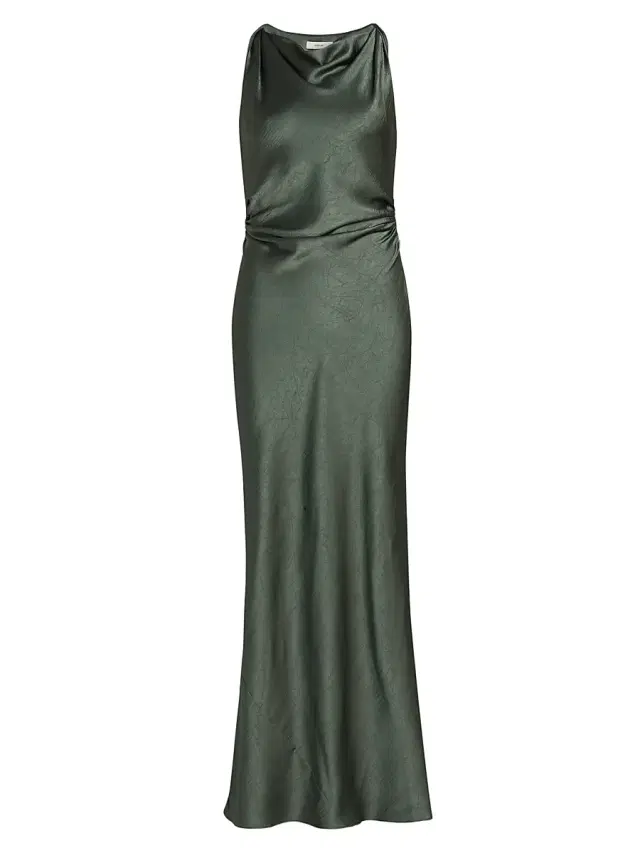 Vince Women's Twist Shoulder Cowlneck Maxi Dress - Peg Pine Grove