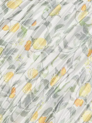 Vince Women's Citrine Bloom Pleated Midi Dress - Off White Sun - Size XXS | Thumbnail 7