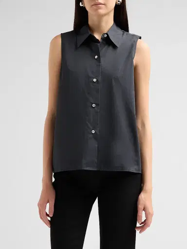 Vince Women's Relaxed Sleveless Button-Front Top | Thumbnail 4 Vince Women's Relaxed Sleveless Button-Front Top | Thumbnail 4