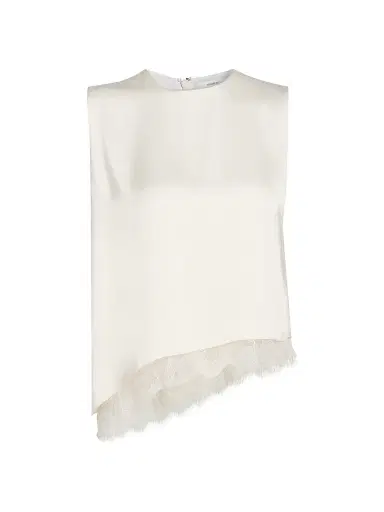 Vince Women's Asymmetric Satin Lace-Trim Top | Thumbnail 1 Vince Women's Asymmetric Satin Lace-Trim Top | Thumbnail 1