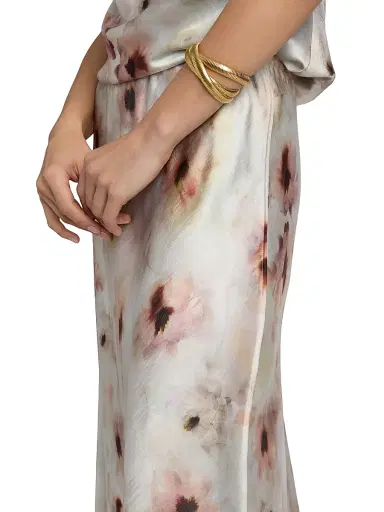 Vince Women's Watercolor Floral Slip Midi Skirt - Soft Peony - Size XXS | Thumbnail 6