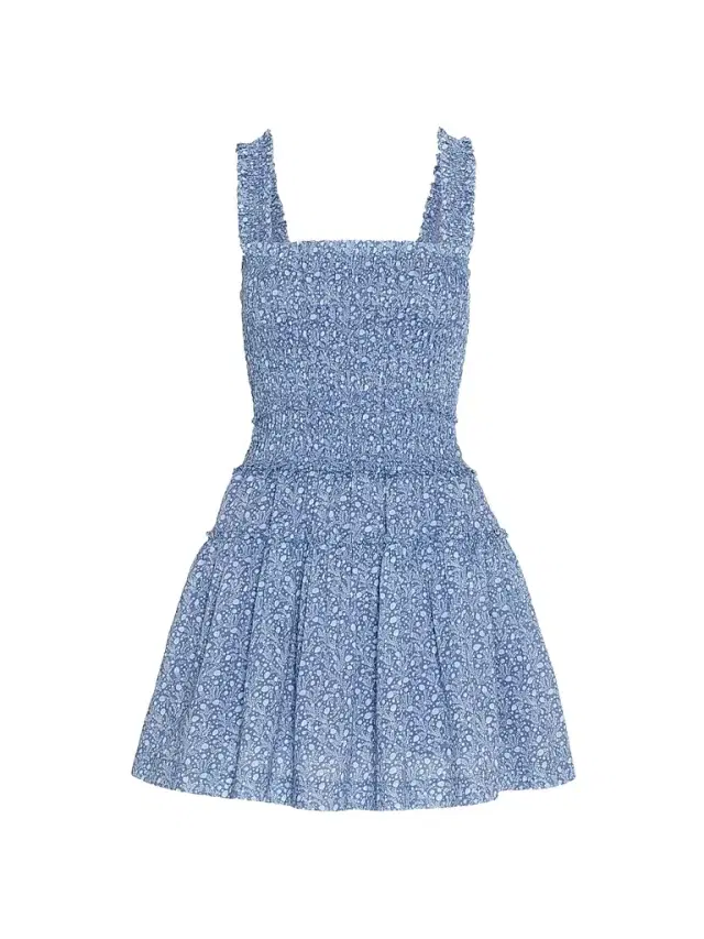 Women's The Azalea Mini Nap Dress - Ditsy Thistle Blue