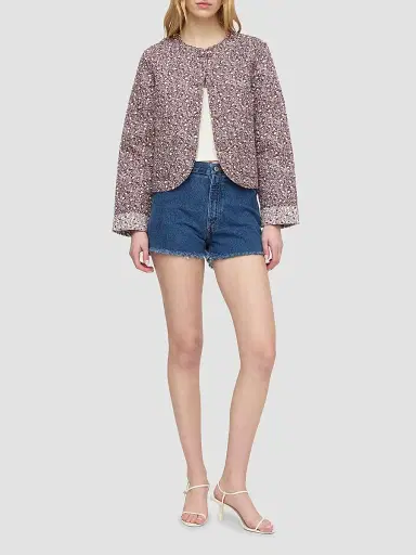Hill House Home Women's The Cropped Rowan Jacket - Ditsy Thistle Brown - Size XXL | Thumbnail 2