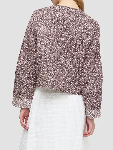 Hill House Home Women's The Cropped Rowan Jacket - Ditsy Thistle Brown - Size XXL | Thumbnail 8