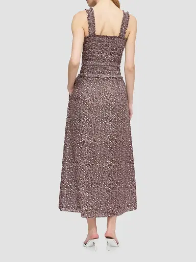 Hill House Home Women's The Azalea Maxi Nap Dress - Ditsy Thistle Brown | Thumbnail 4