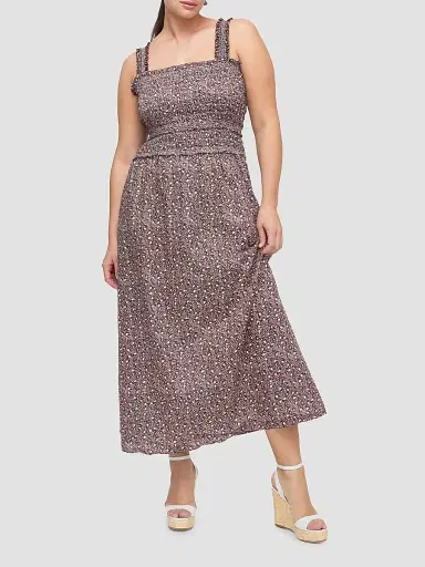 Hill House Home Women's The Azalea Maxi Nap Dress - Ditsy Thistle Brown | Thumbnail 5