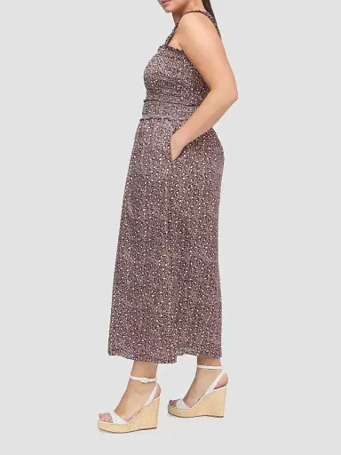 Hill House Home Women's The Azalea Maxi Nap Dress - Ditsy Thistle Brown | Thumbnail 6