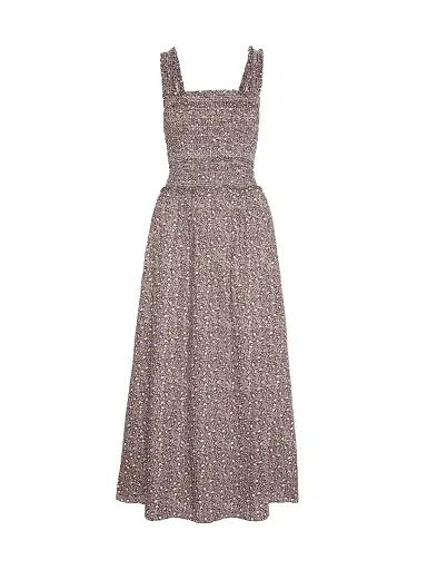 Hill House Home Women's The Azalea Maxi Nap Dress - Ditsy Thistle Brown | Thumbnail 1