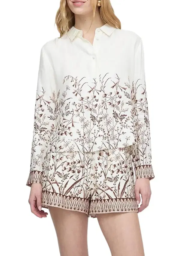 Hill House Home Women's The Liv Top - Wildflower Field Brown