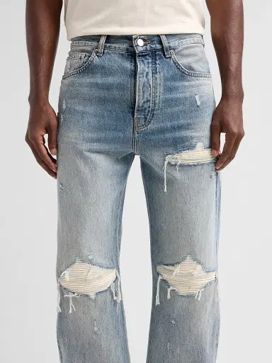 AMIRI Men's Mx1 Suede Moto Straight-Fit Jeans | Thumbnail 5 AMIRI Men's Mx1 Suede Moto Straight-Fit Jeans | Thumbnail 5