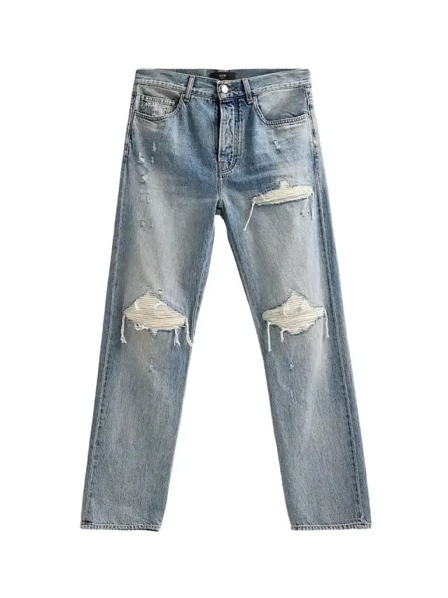 Amiri Men's Mx1 Suede Moto Straight-Fit Jeans - Antique Indigo