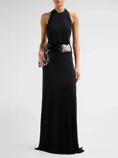 Ramy Brook Women's Theresa Sequined Halter Gown - Black - Size 12 | Thumbnail 2 Ramy Brook Women's Theresa Sequined Halter Gown - Black - Size 12 | Thumbnail 2