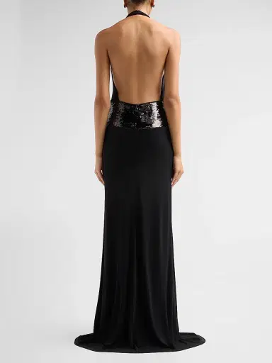 Ramy Brook Women's Theresa Sequined Halter Gown - Black - Size 12 | Thumbnail 3 Ramy Brook Women's Theresa Sequined Halter Gown - Black - Size 12 | Thumbnail 3