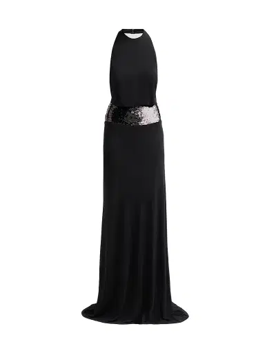 Ramy Brook Women's Theresa Sequined Halter Gown - Black - Size 12 | Thumbnail 1 Ramy Brook Women's Theresa Sequined Halter Gown - Black - Size 12 | Thumbnail 1