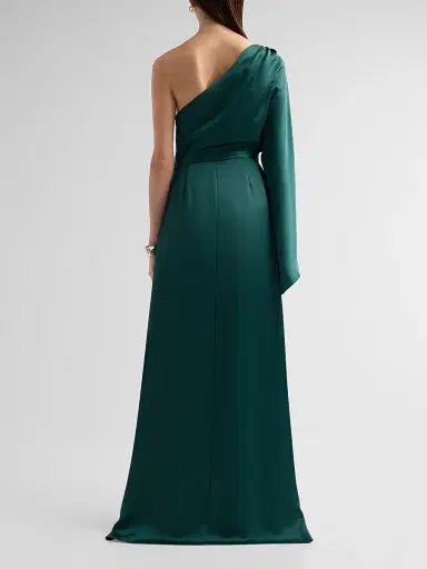 Ramy Brook Women's Opal One-Shoulder A-Line Gown - Deep Emerald - Size 14 | Thumbnail 3