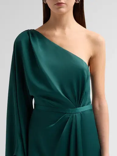Ramy Brook Women's Opal One-Shoulder A-Line Gown - Deep Emerald - Size 14 | Thumbnail 5