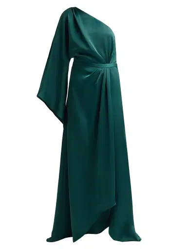 Ramy Brook Women's Opal One-Shoulder A-Line Gown - Deep Emerald - Size 14 | Thumbnail 1