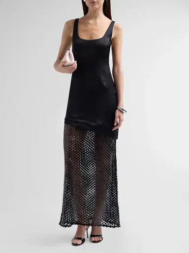Ramy Brook Women's Blossom Mesh Gown - Black Mesh - Size 12 | Thumbnail 2