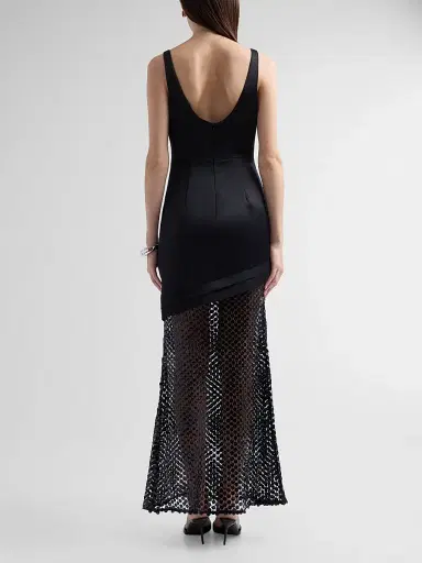 Ramy Brook Women's Blossom Mesh Gown - Black Mesh - Size 12 | Thumbnail 3