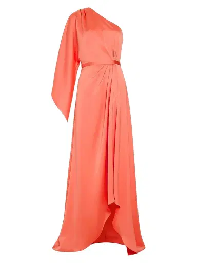 Ramy Brook Women's Opal One-Shoulder A-Line Gown - Coral - Size 12 | Thumbnail 1