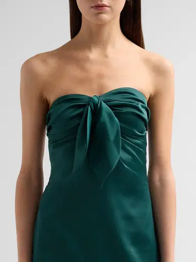 Ramy Brook Women's Orion Bow Minidress - Deep Emerald - Size 14 | Thumbnail 5