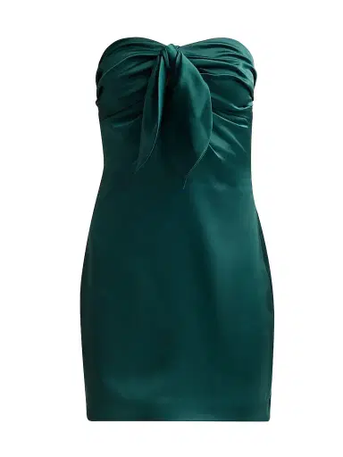 Ramy Brook Women's Orion Bow Minidress - Deep Emerald - Size 14 | Thumbnail 1