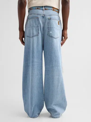 AMIRI Men's Flannel Repair Baggy Jeans | Thumbnail 3 AMIRI Men's Flannel Repair Baggy Jeans | Thumbnail 3