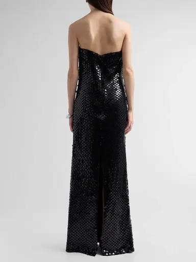 Ramy Brook Women's Angel Sequined Strapless Gown - Black Mesh - Size 14 | Thumbnail 3