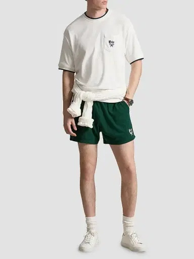 Polo Ralph Lauren Men's Relaxed-Fit Terry Short-Sleeve Sweatshirt - White | Thumbnail 2 Polo Ralph Lauren Men's Relaxed-Fit Terry Short-Sleeve Sweatshirt - White | Thumbnail 2
