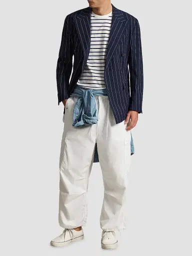 Polo Ralph Lauren Men's Striped Cotton Crewneck T-Shirt - White Newport Navy | Thumbnail 2
