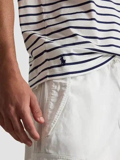 Polo Ralph Lauren Men's Striped Cotton Crewneck T-Shirt - White Newport Navy | Thumbnail 5