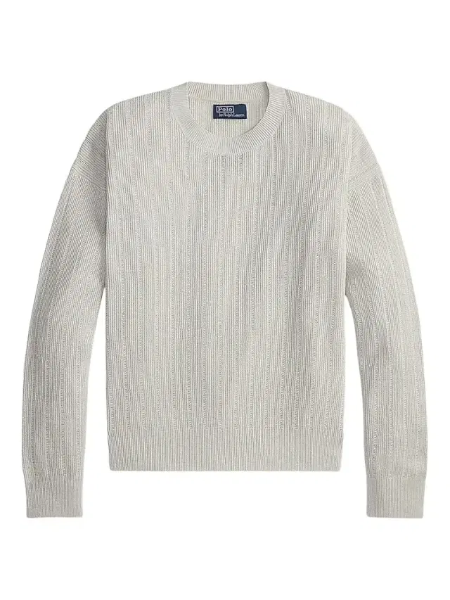 Men's Linen Rib-Knit Crewneck Sweater - Stone Pebble - Size XXL Men's Linen Rib-Knit Crewneck Sweater - Stone Pebble - Size XXL