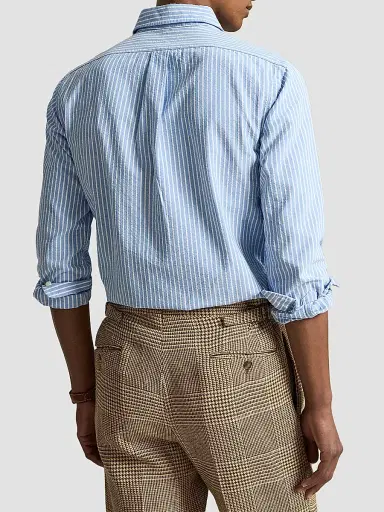 Polo Ralph Lauren Men's Seersucker Oxford Shirt - Blue White - Size XXL | Thumbnail 3