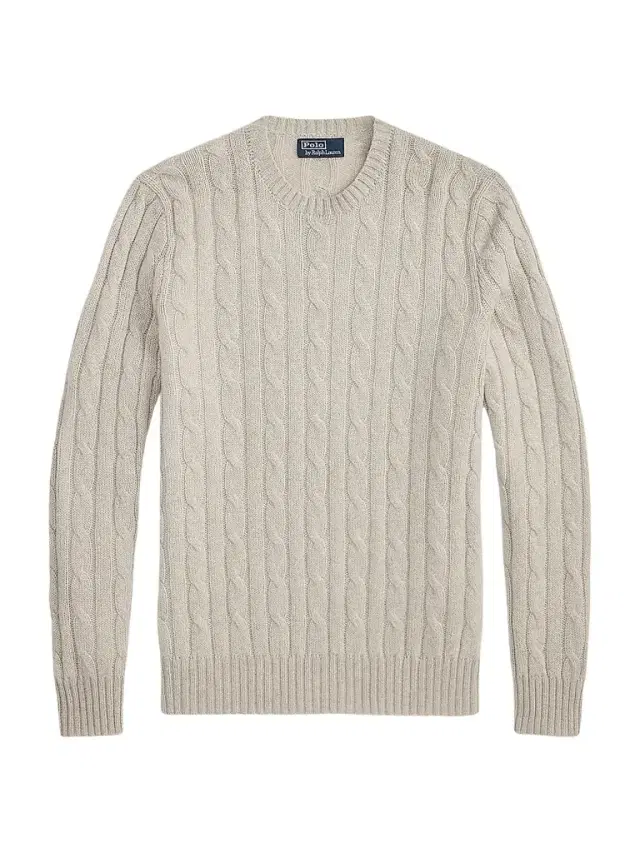Polo Ralph Lauren Men's Cashmere Cable-Knit Crewneck Sweater - Walnut Brown Heather