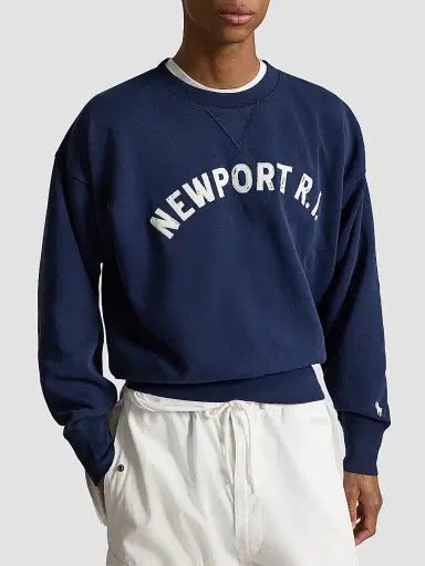 Polo Ralph Lauren Men's Newport Fleece Crewneck Sweatshirt - Newport Navy | Thumbnail 4