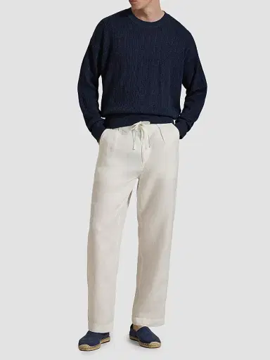 Polo Ralph Lauren Men's Linen Rib-Knit Crewneck Sweater - Newport Navy - Size XXL | Thumbnail 2 Polo Ralph Lauren Men's Linen Rib-Knit Crewneck Sweater - Newport Navy - Size XXL | Thumbnail 2