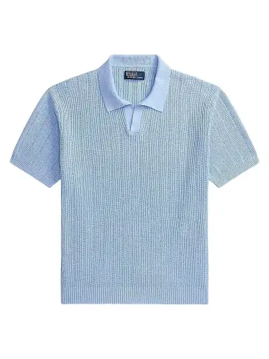 Polo Ralph Lauren Men's Linen Rib-Knit Short-Sleeve Polo Sweater | Thumbnail 1 Polo Ralph Lauren Men's Linen Rib-Knit Short-Sleeve Polo Sweater | Thumbnail 1