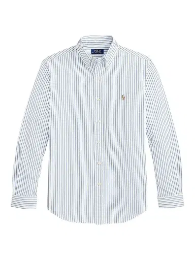Polo Ralph Lauren Men's Seersucker Oxford Shirt - White Blue - Size XXL | Thumbnail 1