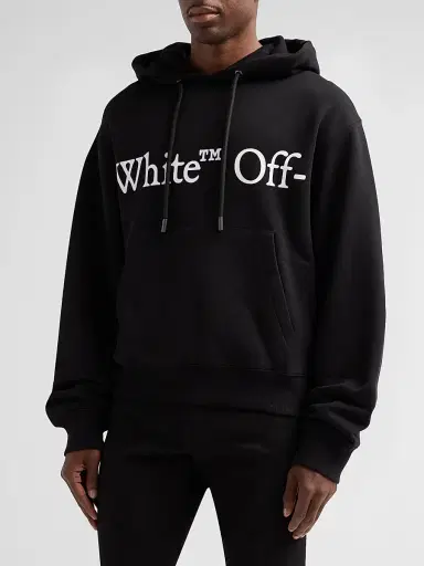Off-White Men's Vertical Bookish Skate Logo Hoodie - Black - Size XXL | Thumbnail 4
