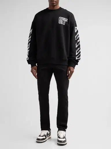 Off-White Men's Motion Arrow Skate Crewneck Sweatshirt - Black - Size XXL | Thumbnail 2 Off-White Men's Motion Arrow Skate Crewneck Sweatshirt - Black - Size XXL | Thumbnail 2