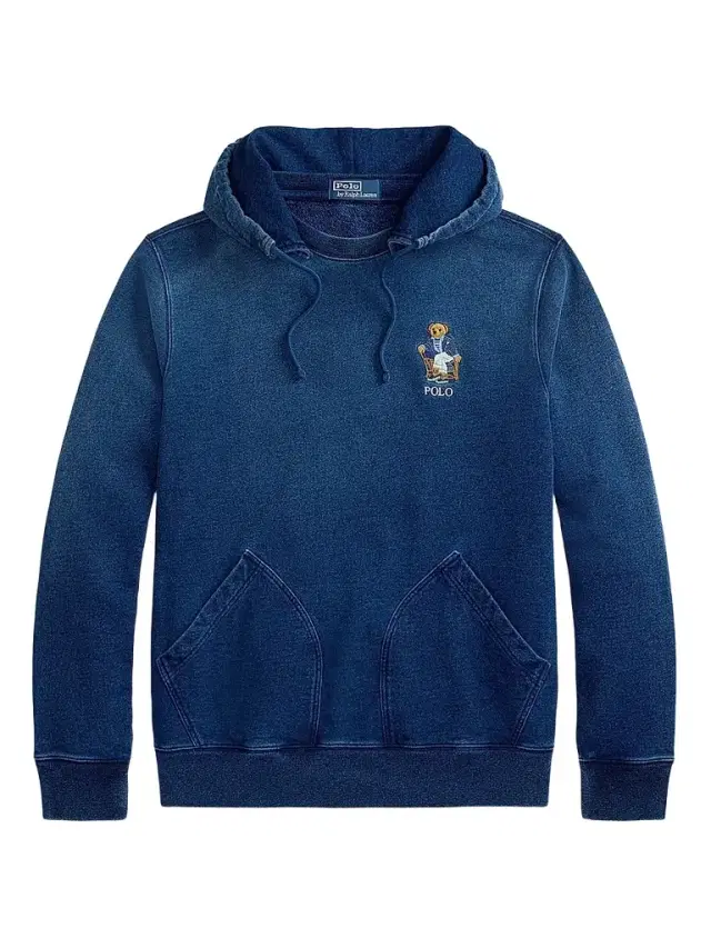 Polo Ralph Lauren Men's Polo Bear Indigo Terry Hoodie - Newport Bear Dark Indigo