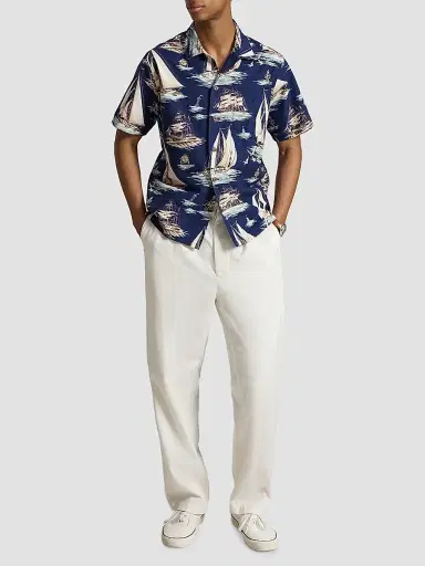 Polo Ralph Lauren Men's Sailboat Oxford Short-Sleeve Shirt | Thumbnail 2 Polo Ralph Lauren Men's Sailboat Oxford Short-Sleeve Shirt | Thumbnail 2