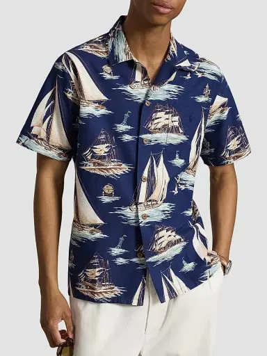Polo Ralph Lauren Men's Sailboat Oxford Short-Sleeve Shirt | Thumbnail 4 Polo Ralph Lauren Men's Sailboat Oxford Short-Sleeve Shirt | Thumbnail 4