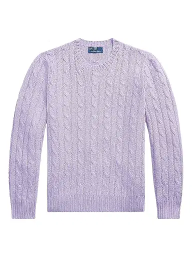 Polo Ralph Lauren Men's Cashmere Cable-Knit Crewneck Sweater - Tanzanite Purple | Thumbnail 1