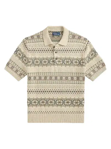 Polo Ralph Lauren Men's Fair Isle Cotton-Linen Knit Polo Shirt | Thumbnail 1 Polo Ralph Lauren Men's Fair Isle Cotton-Linen Knit Polo Shirt | Thumbnail 1