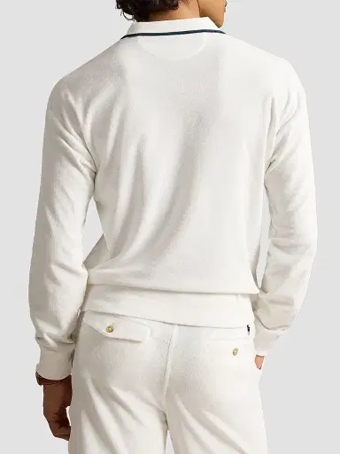 Polo Ralph Lauren Men's Terry Polo-Collar Sweatshirt - White - Size XXL | Thumbnail 3